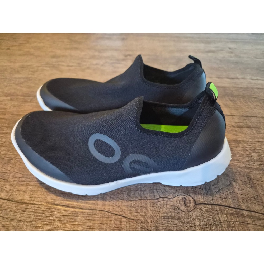 Oofos OOmg Low Shoe Black White Recovery Slip On Sneaker Womens 11 EU 42